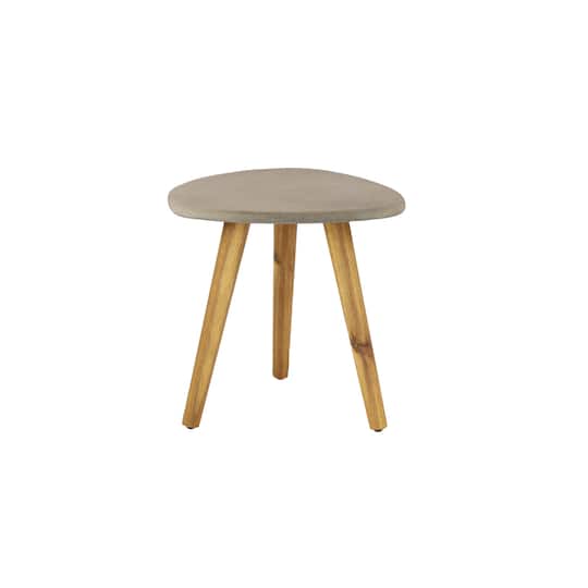 16" Gray Wood Modern Outdoor Accent Table
